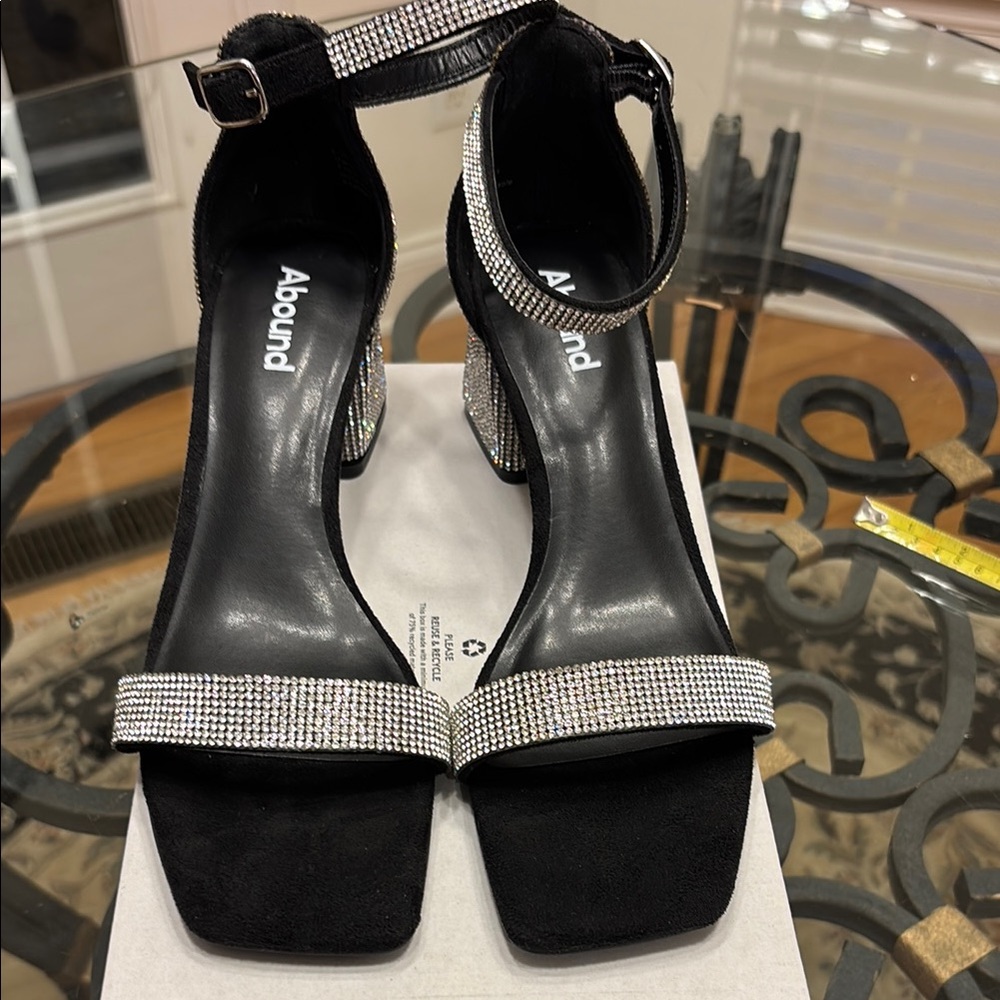 Abound Black Heels with Silver Accents